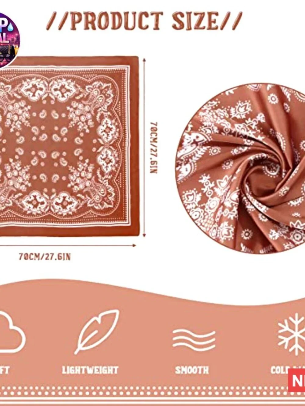 8 Pcs Satin Square Head Scarves Silk Bandana Hair Wrap Neck Scarf